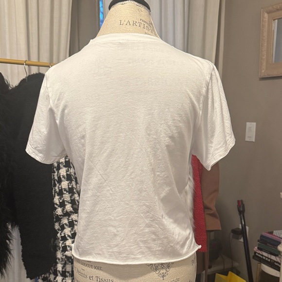 White Graphic Tee Bold Black Text Bad Choices Make Good Stories shortsleeve top - Picture 3 of 8